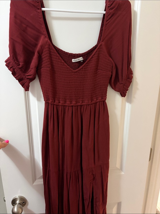 Abercrombie & Fitch Dresses & Skirts - Abercrombie & Fitch Wine Red Smocked Maxi Dress